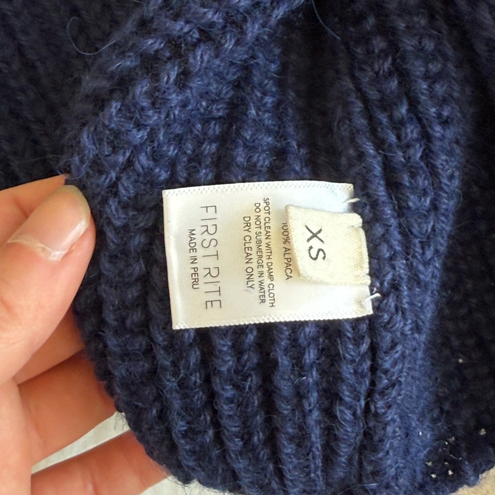 First Rite Midnight Blue Crew Neck Sweater - Picture 2 of 3